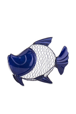 dekoracja ścienna ryba Blue D, wym.25x35x10cm