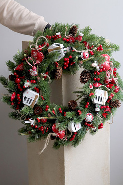 OD RĘKI Na Rysy, świąteczny wianek na drzwi, śr.50cm