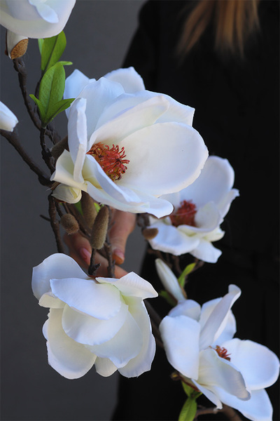 Magnolia Lux, sztuczny kwiat na gałązce