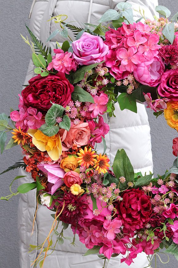 Kolorowa Eva, wianek dekoracyjny na drzwi