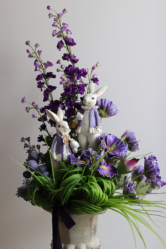 Violette, elegancka kompozycja wiosenna, wym.80x38x32cm