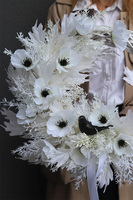 Casa Bianca, biały wianek na drzwi z ptaszkiem