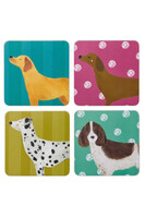 Psy, podkładki korkowe pod kubek, małe, 4szt