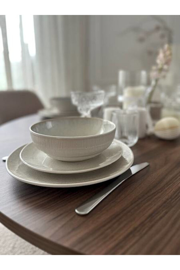 Bonita White, komplet obiadowy dla 6 osób, 18 elementów