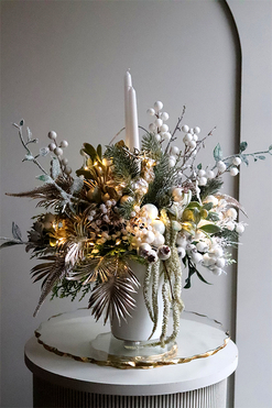 Silver Landia Small, stroik świąteczny LED, wys.45cm 