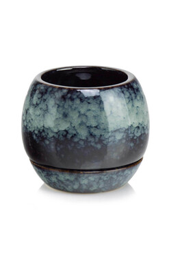 Vintage Mare, ceramiczna doniczka z podstawką, wym.13x15cm