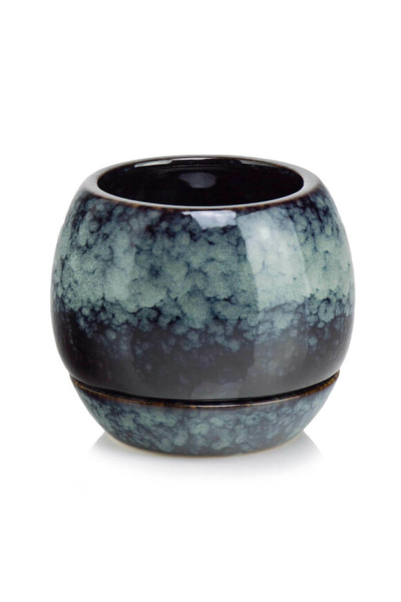 Vintage Mare, ceramiczna doniczka z podstawką