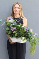 Fiolla, dekoracja nagrobna w podłużnej donicy, wym.42x60x35cm