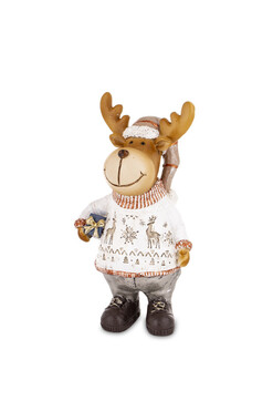 Scandi Blues, świąteczna figurka renifer E, wys.17.5cm