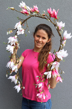 girlanda, dekoracja roślinna z Magnolii, dł.175cm  