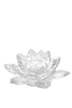 Lotos, szklany świecznik kwiat, wym.5x16cm