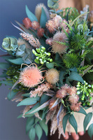 Bohemia Green Velvet, welurowy flowerbox z suszem