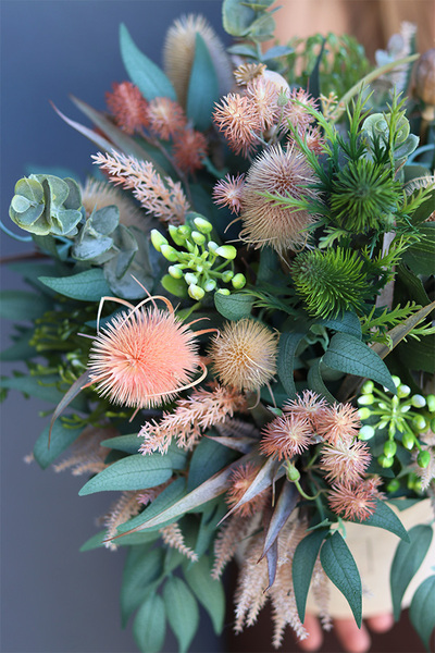 Bohemia Green Velvet, welurowy flowerbox z suszem