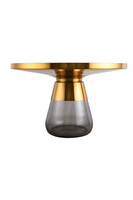 Entre, stolik kawowy ze szklaną podstawą, szary