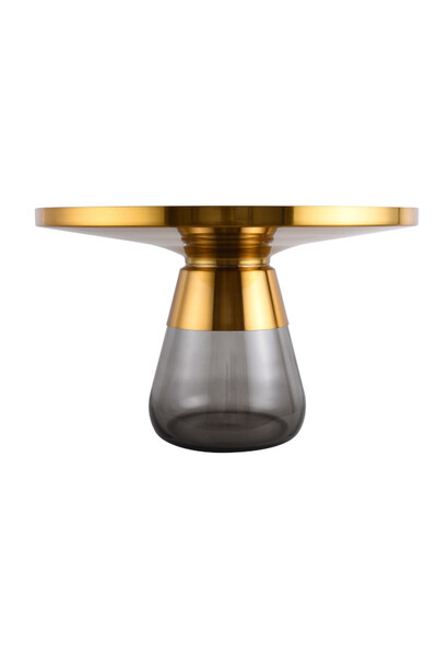 Entre, stolik kawowy ze szklaną podstawą, szary