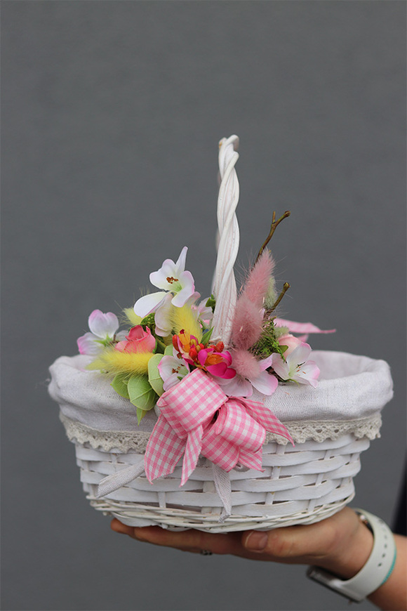 Moko Easter Girl, dekorowany koszyczek wielkanocny, wys.28cm