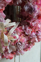 Hydrangea Premium Pink Nuova, różowy wianek z hortensji, śr.40cm