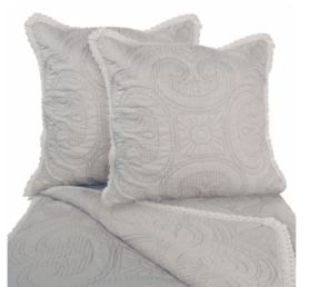 Edoardo, narzuta w kolorze szarym jasnym w komplecie z poszewkami, wym.200x220cm+2szt.45x45cm
