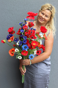 Mazowsze Polonia, bukiet z polnych kwiatów, dł.80cm