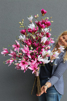 bukiet różowych kwiatów, Magnolie Moko L, dł.98cm