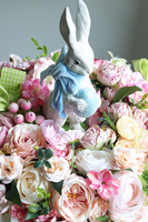 Rabbit Star Velveti, wielkanocny stroik na talerzu