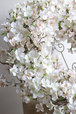 Biała Jabłoń, wiosenny wianek dekoracyjny, śr.50cm