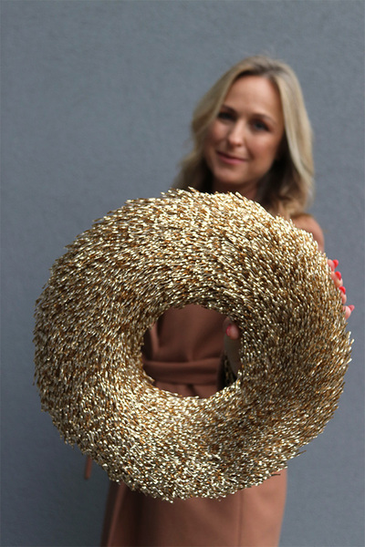 Złota Noc, świąteczny wianek dekoracyjny