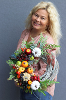 Linda, jesienny wianek z owocami