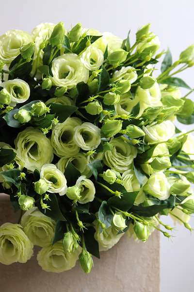 Eustoma Green, gałązka sztucznej eustomy, 1szt. dł.75cm