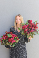 Bordo Katerra, komplet nagrobny, kompozycja & bukiet, wym.36x35cm/45cm