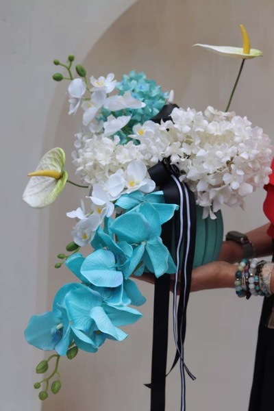 Blunona Leokadia, dekoracja nagrobna w drewnianej skrzyneczce