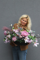 Pink Flowers, komplet dekoracji nagrobnych