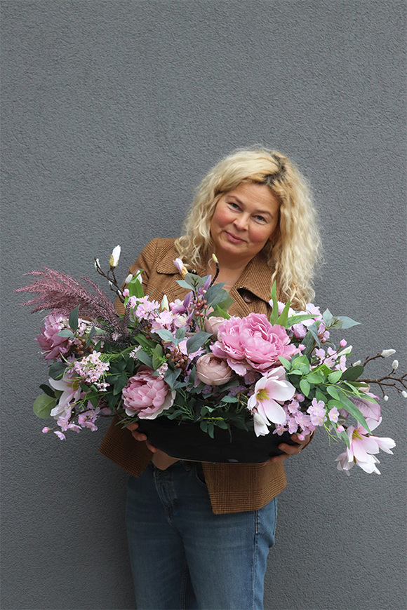 Pink Flowers, komplet dekoracji nagrobnych