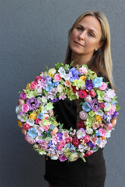 Lato Radości, wianek na drzwi, śr.40cm