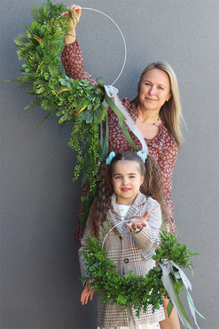 Zioła Subtelle, zielony wianek na obręczy, rozp.43cm