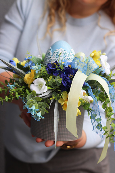 Wiosenna Romana, stroik wielkanocny z zajączkami