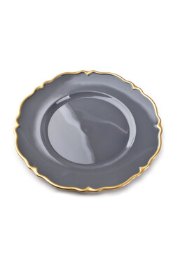 Lorein Grey, szary podtalerz z ozdobną krawędzią, śr.33cm