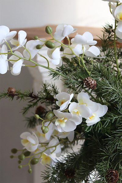 Zimowa Orchidea, dekoracja w szklanym wazonie