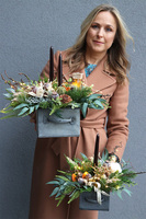 Industrial LED, świąteczny stroik w metalowej szufladzie