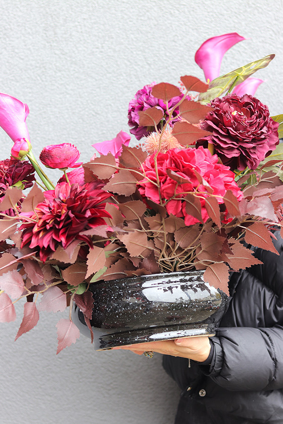 Bordo Cherry 2, komplet dekoracji nagrobnych