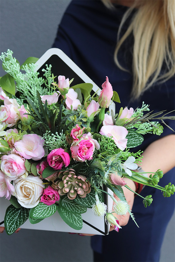 flowerbox - koperta z kwiatami, Mella, wym.30x20x6.5cm 