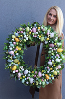 Giant Pastells Moko Easter, ogromny wielkanocny wianek na drzwi, śr.70cm