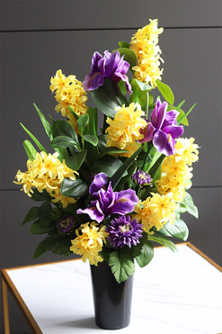 Leodiana, wiosenny bukiet nagrobny we wkładzie, wys.50cm 