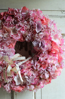 Hydrangea Premium Pink Nuova, różowy wianek z hortensji, śr.40cm