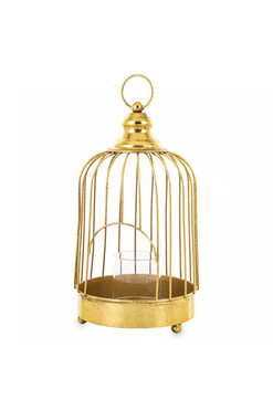 Chandra, metalowy lampion klatka, wym.37.5x18.5cm