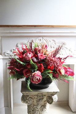 Czerwona Poezja, komplet dekoracji nagrobnych, kompozycja + bukiet