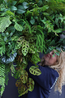 Green World, obfita zielona girlanda, dł.150cm + zwisy po obu stronach 70cm