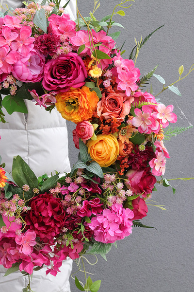 Kolorowa Eva, wianek dekoracyjny na drzwi