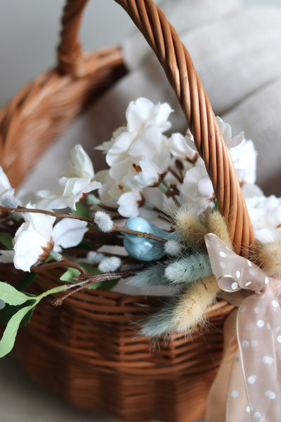 Familijny, jednostronnie dekorowany koszyczek wielkanocny