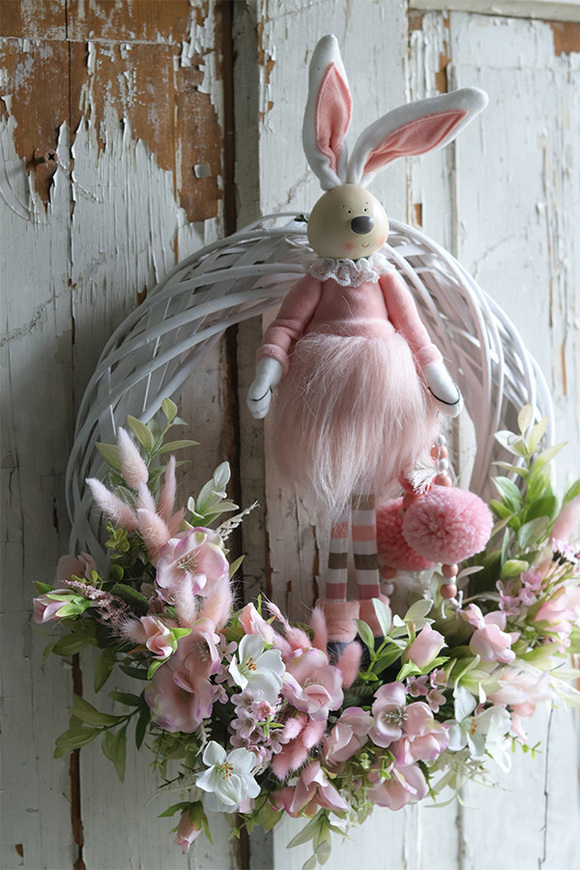 Sweet Spring, wielkanocny wianek dekoracyjny z zajączkiem